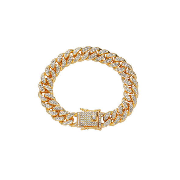 12mm 14K Gold Iced Miami Cuban Bracelet