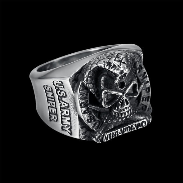 US ARMY SNIPER SKULL RING