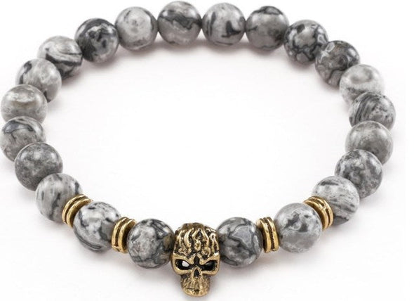 Tiger eye bead skull  Bracelet