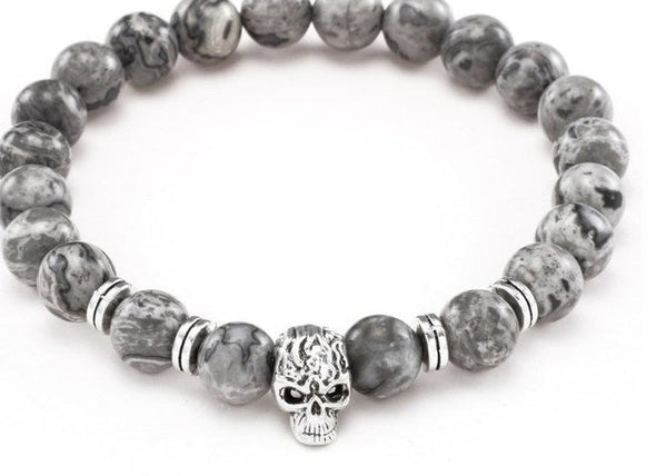 Tiger eye bead skull  Bracelet