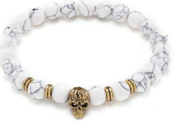 Tiger eye bead skull  Bracelet