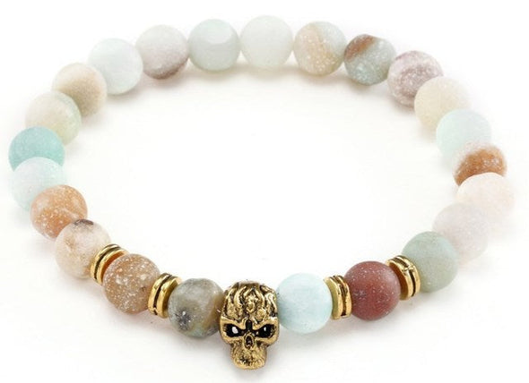 Tiger eye bead skull  Bracelet