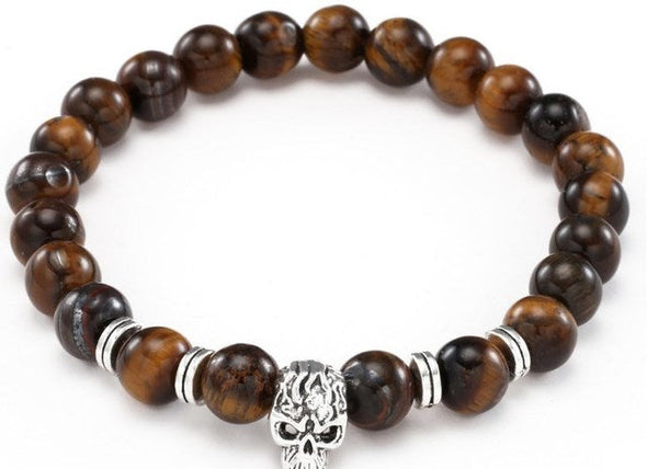 Tiger eye bead skull  Bracelet