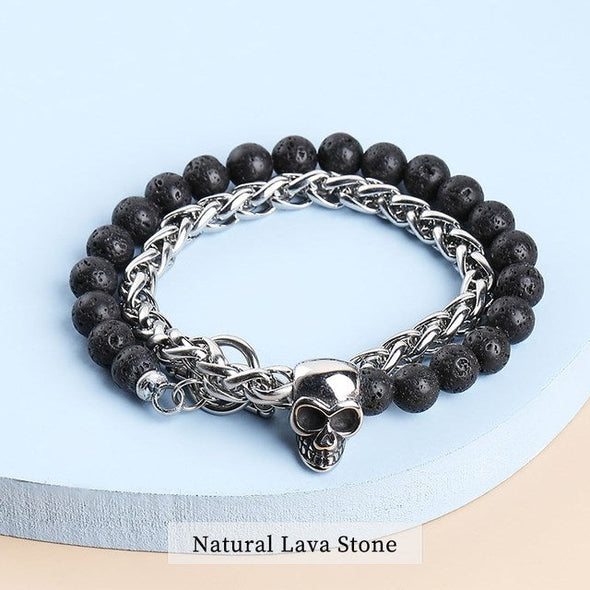 2 Layer Skull Bracelet